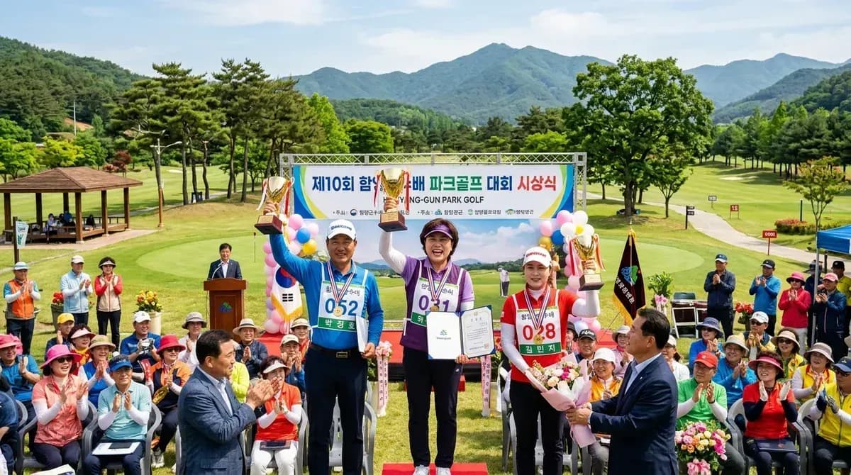 함양군수배 파크골프대회 개최, 14개 팀 참가